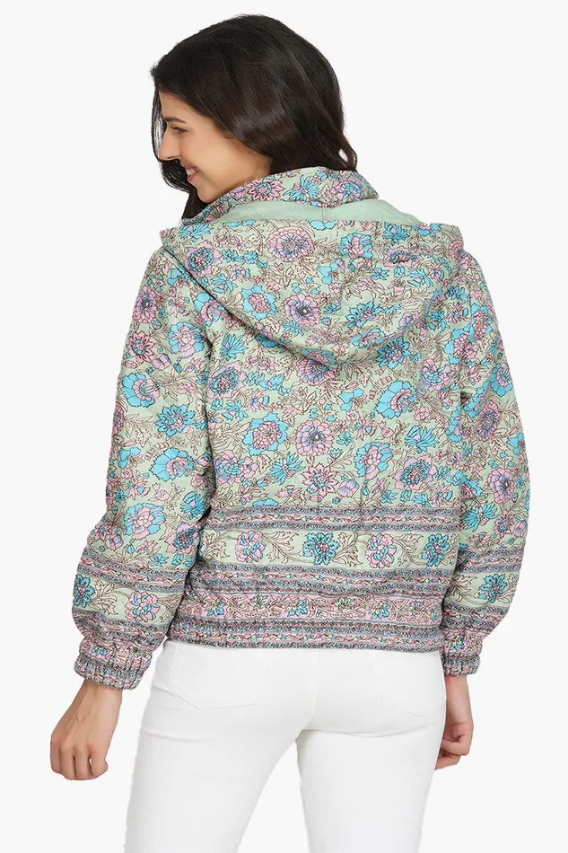 Aruba Blue Floral Bomber Jacket Aruba Blue Floral Bomber Jacket