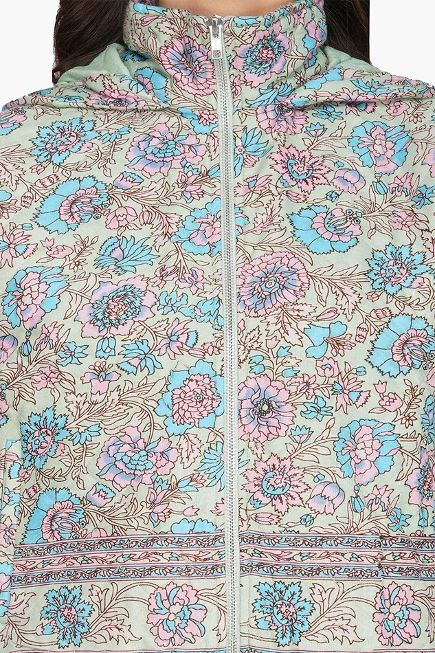 Aruba Blue Floral Bomber Jacket Aruba Blue Floral Bomber Jacket
