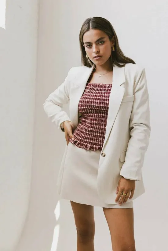 Bohme Crystal Blazer In Cream Cream Women Jackets