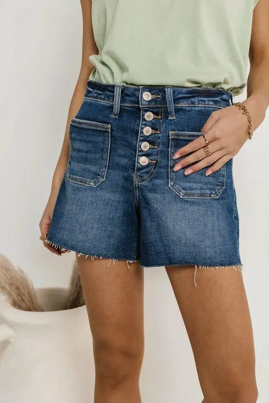Bohme Mckay Button Fly Shorts Medium Wash Women Shorts