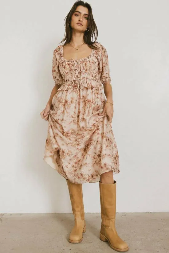 Bohme Nella Midi Dress Rust Women Dresses