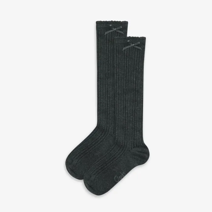 Clarks Knee High Socks 2 Pack Junior Size 465 Grey Socks Grey Kids Socks and Tights