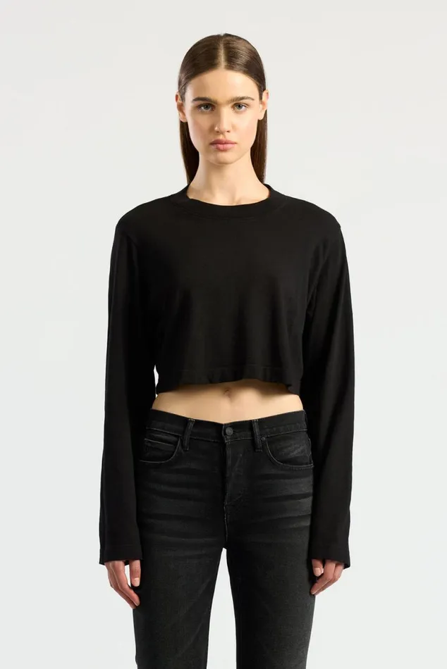 COTTON CITIZEN Tokyo Crop Shirt Jet Black Women Shirts