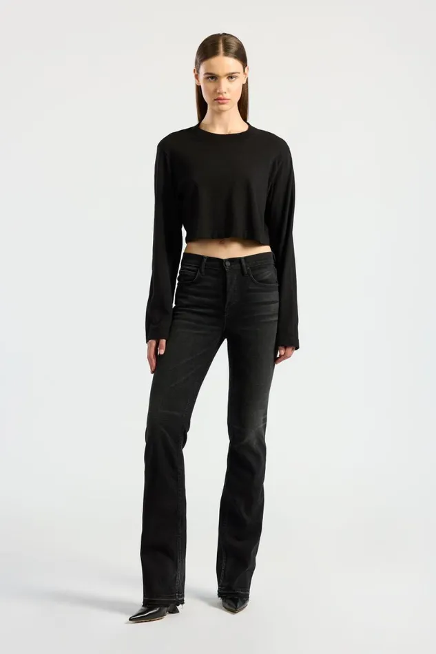 COTTON CITIZEN Tokyo Crop Shirt Jet Black Women Shirts COTTON CITIZEN Tokyo Crop Shirt Jet Black Women Shirts