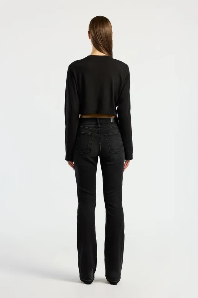 COTTON CITIZEN Tokyo Crop Shirt Jet Black Women Shirts COTTON CITIZEN Tokyo Crop Shirt Jet Black Women Shirts
