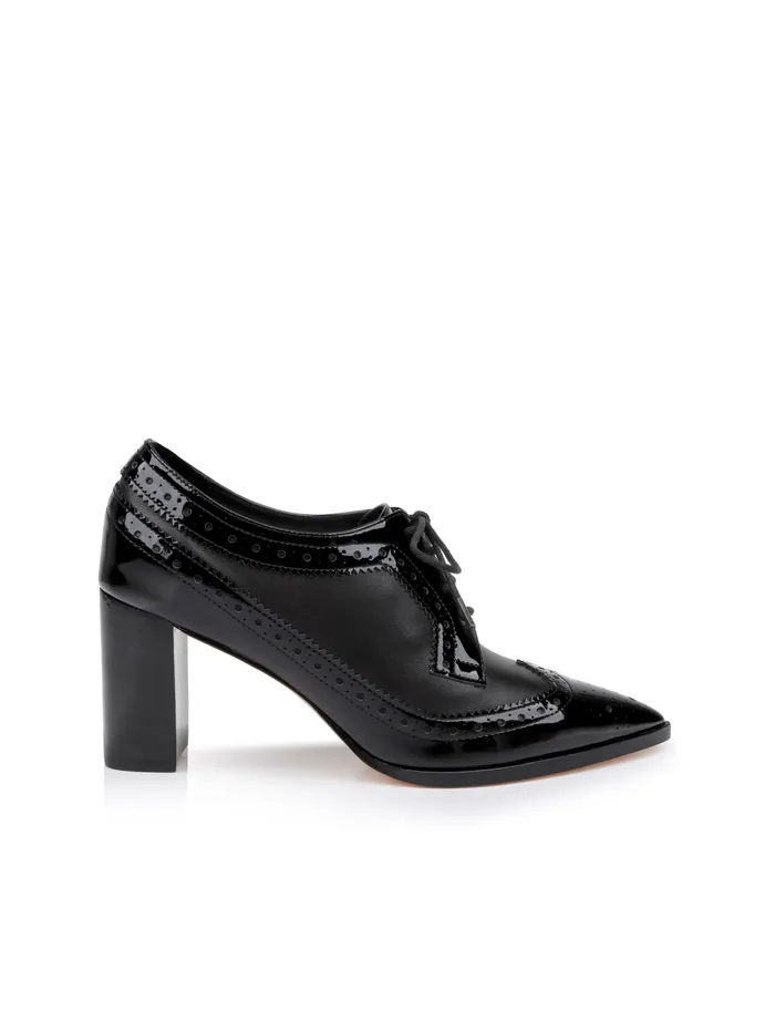Elodie Leather Oxford Pump Black Patent Women L039Agence Heels