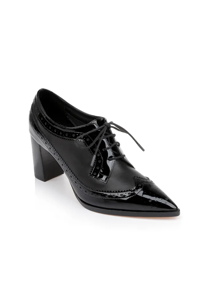 Elodie Leather Oxford Pump Black Patent Women L039Agence Heels Elodie Leather Oxford Pump Black Patent Women L039Agence Heels
