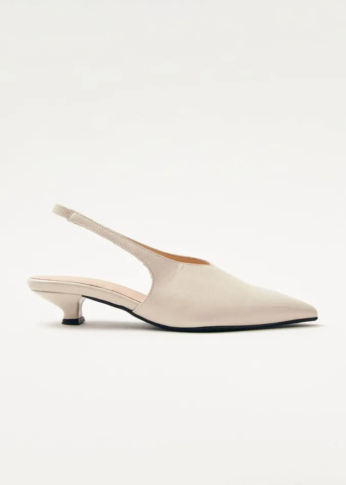 Eros Cream Leather Pumps Women ALOHAS Heels