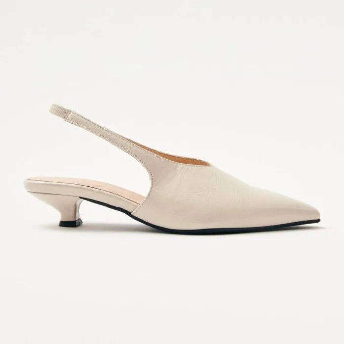 Eros Cream Leather Pumps Women ALOHAS Heels