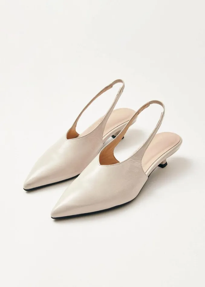 Eros Cream Leather Pumps Women ALOHAS Heels