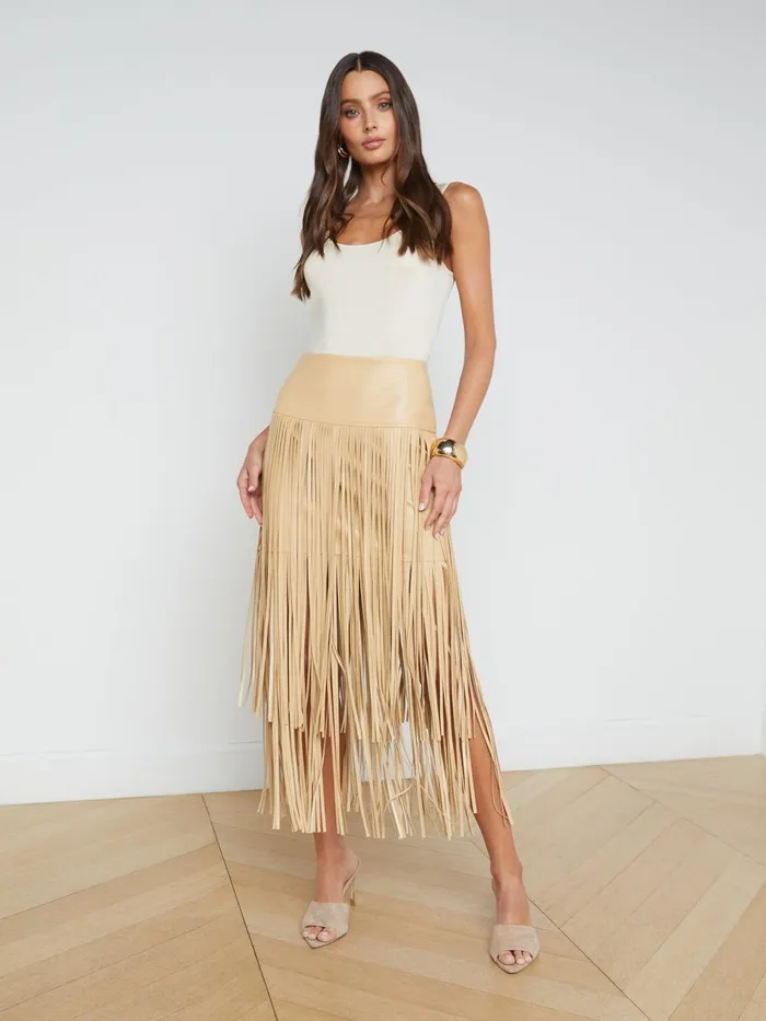 Karolina Fringe Skirt Croissant Women L039Agence Skirts