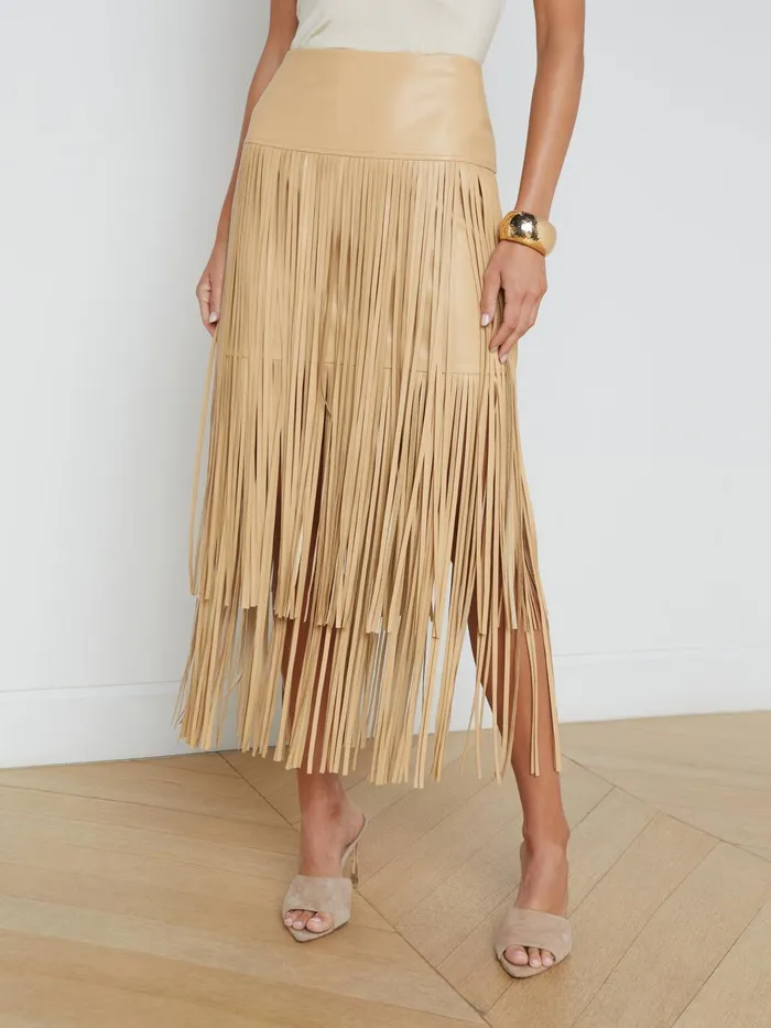 Karolina Fringe Skirt Croissant Women L039Agence Skirts Karolina Fringe Skirt Croissant Women L039Agence Skirts