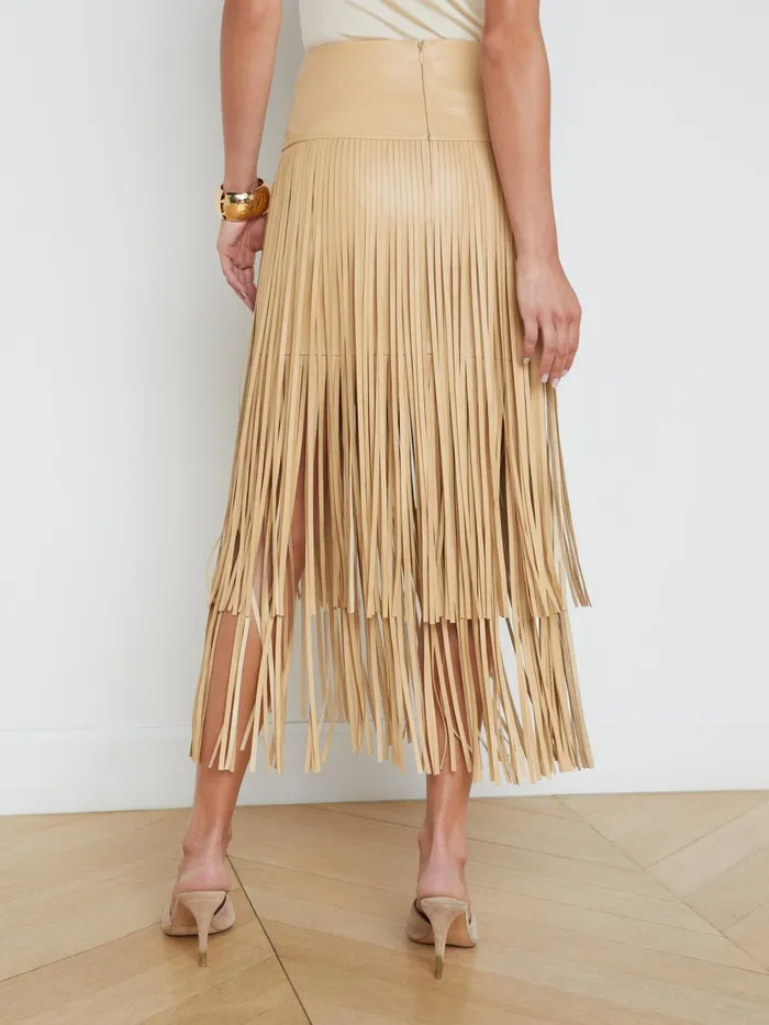 Karolina Fringe Skirt Croissant Women L039Agence Skirts Karolina Fringe Skirt Croissant Women L039Agence Skirts