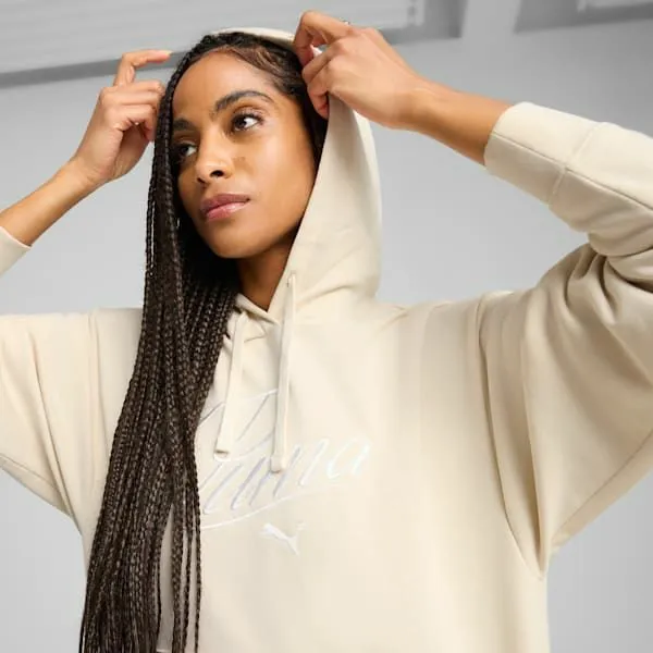 Puma Hoodies and Sweatshirts Essentials Script 039s Comfort Hoodie Alpine Snow 8211 Women Puma Hoodies and Sweatshirts Essentials Script 039s Comfort Hoodie Alpine Snow 8211 Women