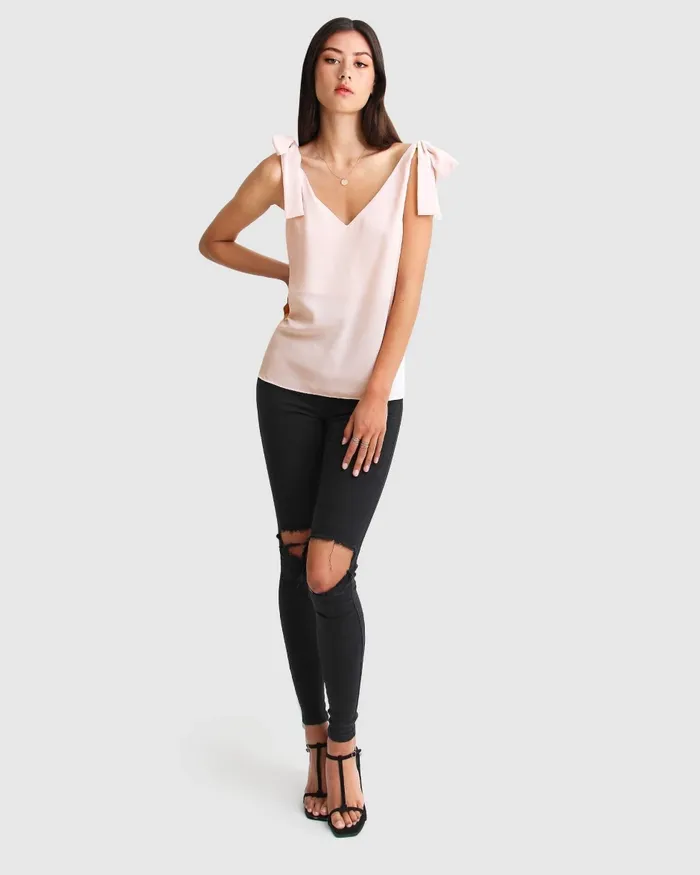 Tops Feel For You VNeck Top 8211 Blush Belle and Bloom Women