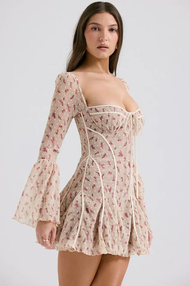Women Analissa Vintage Cream Rose Print Corset Mini Dress House Of CB Dresses Women Analissa Vintage Cream Rose Print Corset Mini Dress House Of CB Dresses