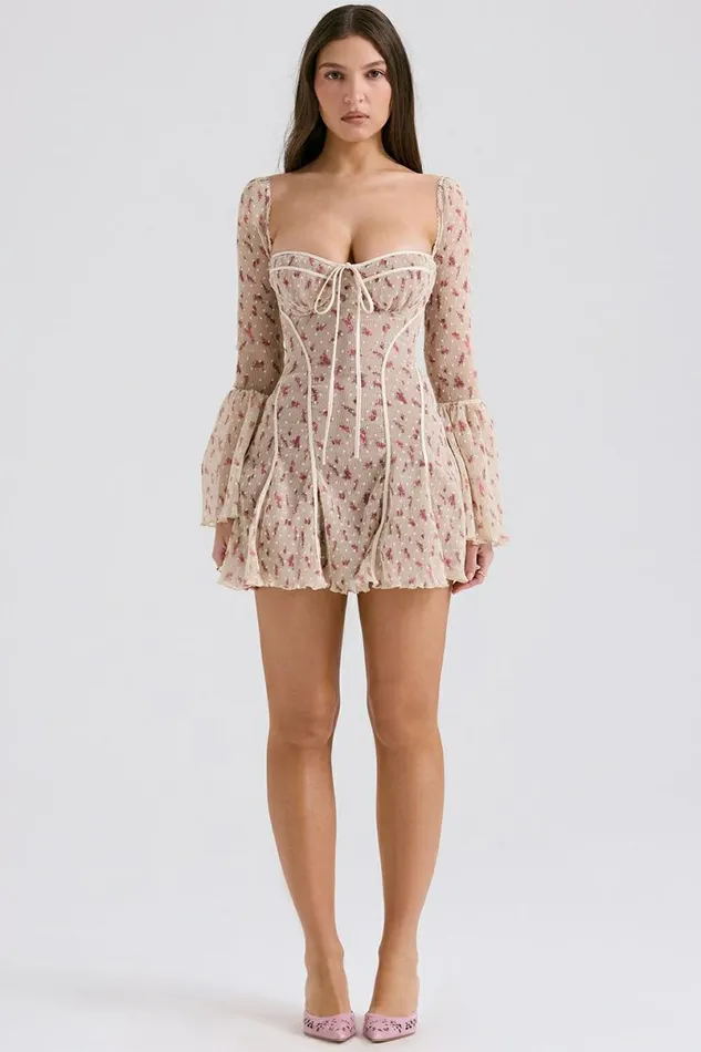 Women Analissa Vintage Cream Rose Print Corset Mini Dress House Of CB Dresses Women Analissa Vintage Cream Rose Print Corset Mini Dress House Of CB Dresses