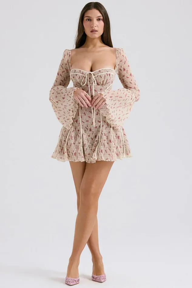 Women Analissa Vintage Cream Rose Print Corset Mini Dress House Of CB Dresses Women Analissa Vintage Cream Rose Print Corset Mini Dress House Of CB Dresses