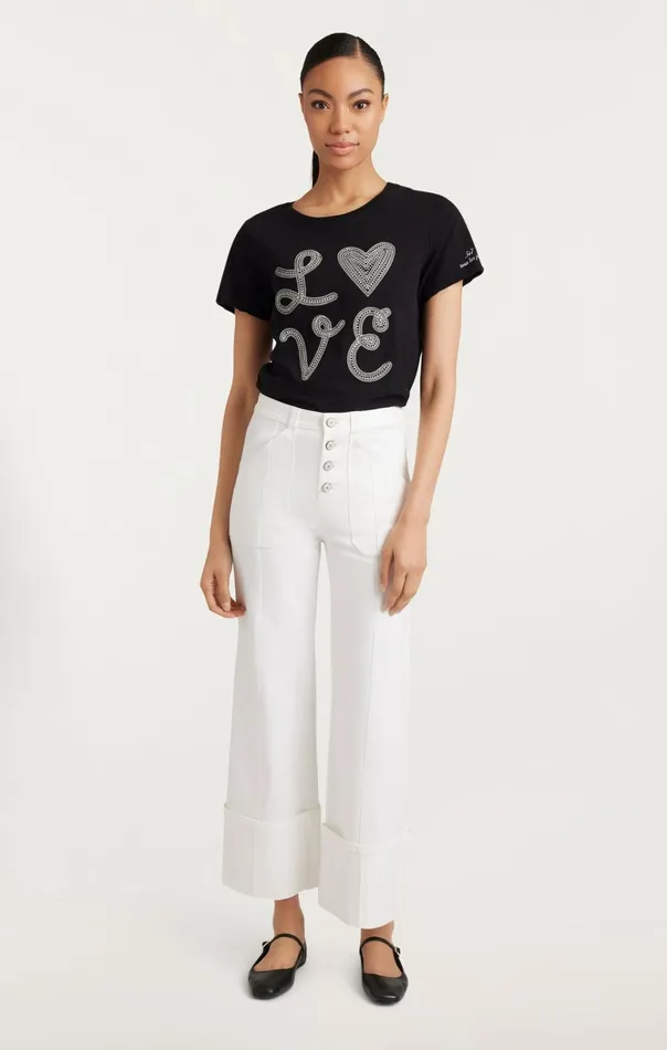 Women Cinq Sept Bottoms Cuffed Benji Pant White