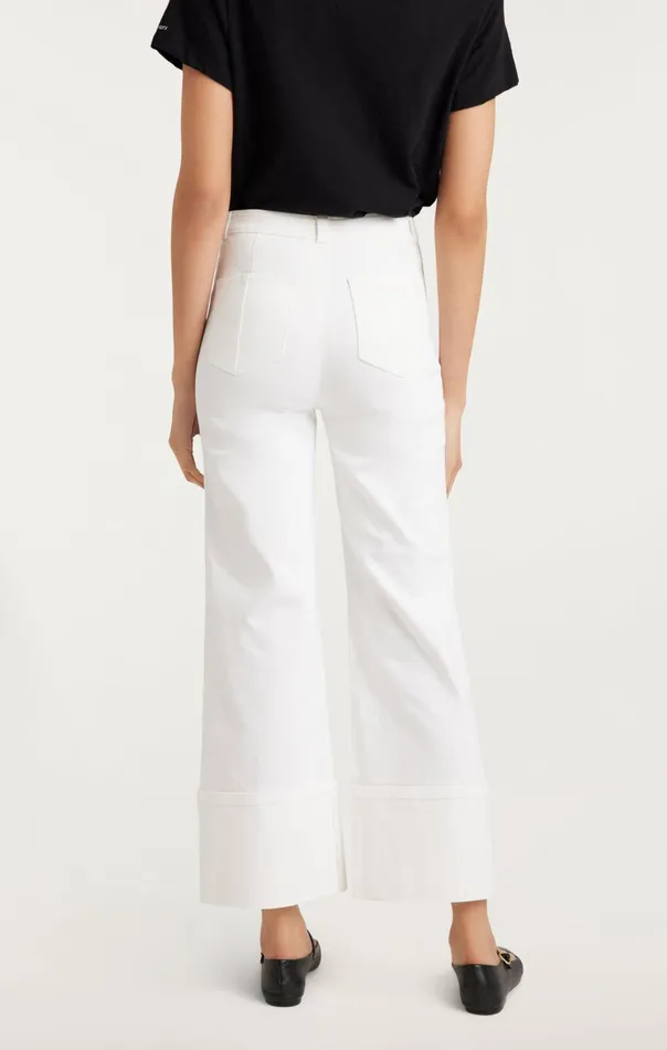 Women Cinq Sept Bottoms Cuffed Benji Pant White