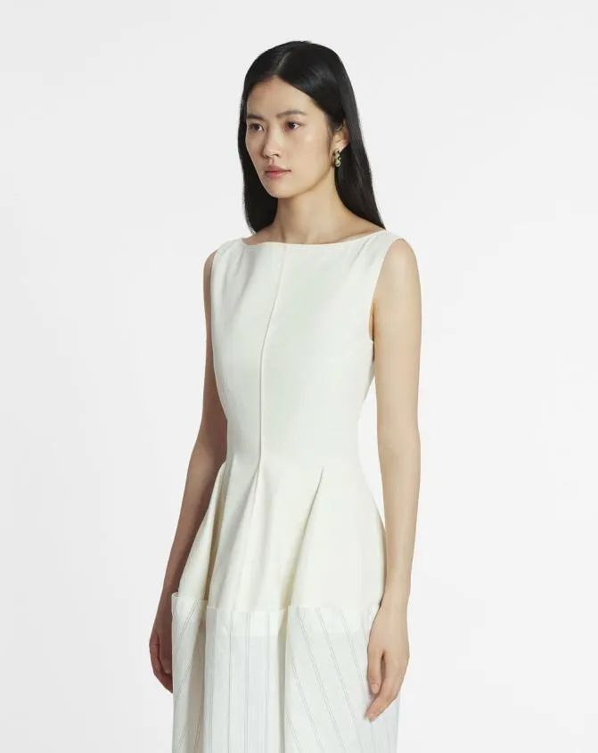 Women Dresses Lanvin Cotton Peplum Dress Whiteblack