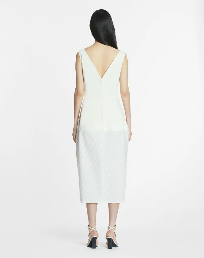 Women Dresses Lanvin Cotton Peplum Dress Whiteblack