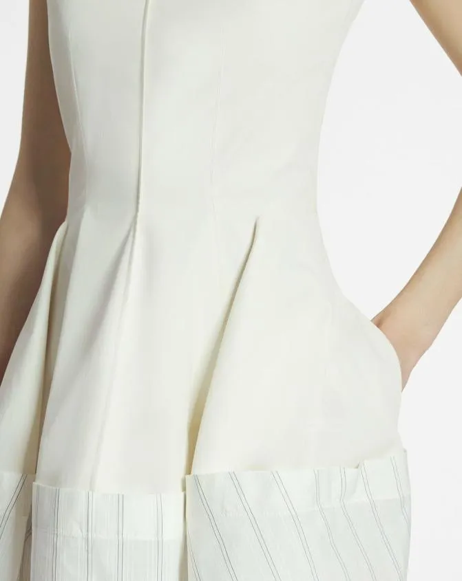 Women Dresses Lanvin Cotton Peplum Dress Whiteblack