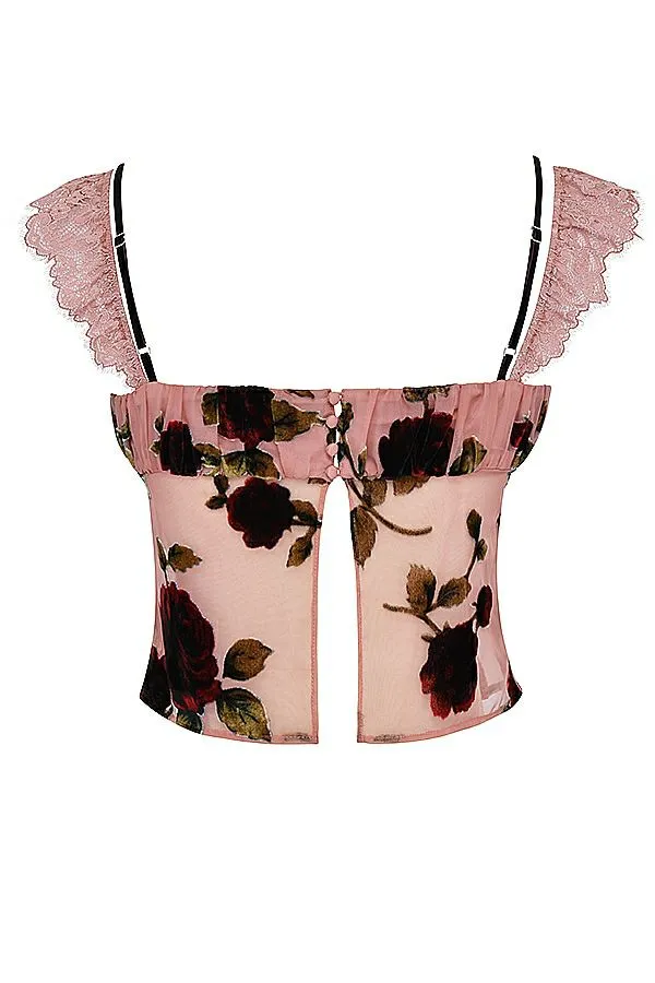 Women Graciela Dusty Pink Devore Top House Of CB Tops
