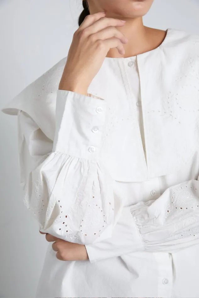 Women Occasion Wear Damson Madder Romeo Blouse 8211 White