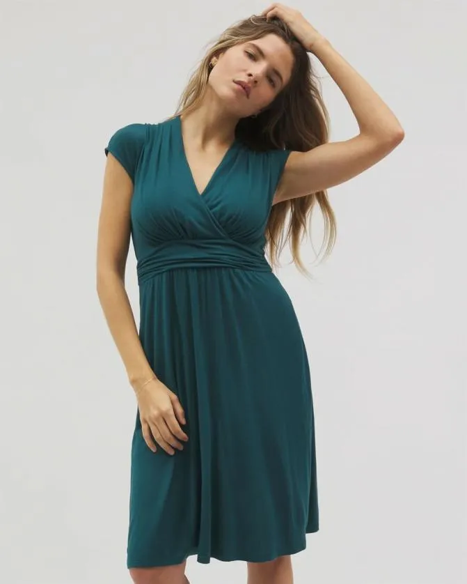 Women Soma Short Dresses Soft Jersey Mini Bra Dress Deep Teal