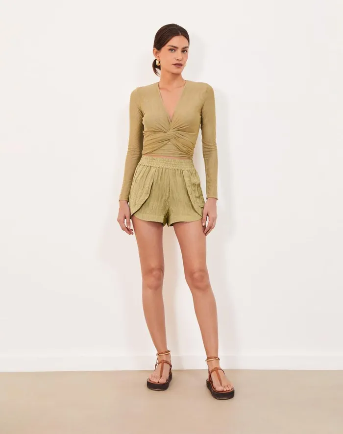 Women ViX Paula Hermanny Bottoms Cole Shorts 8211 Olivine
