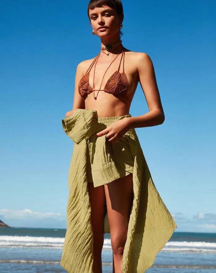 Women ViX Paula Hermanny Bottoms Cole Shorts 8211 Olivine