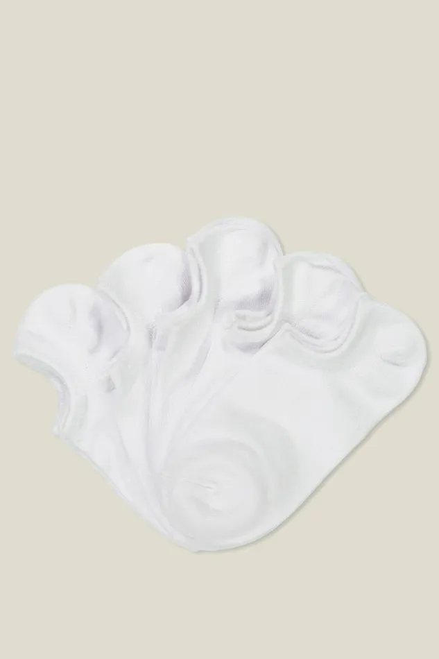 5Pk Sports Low Cut Sock White Women Cotton On Socks