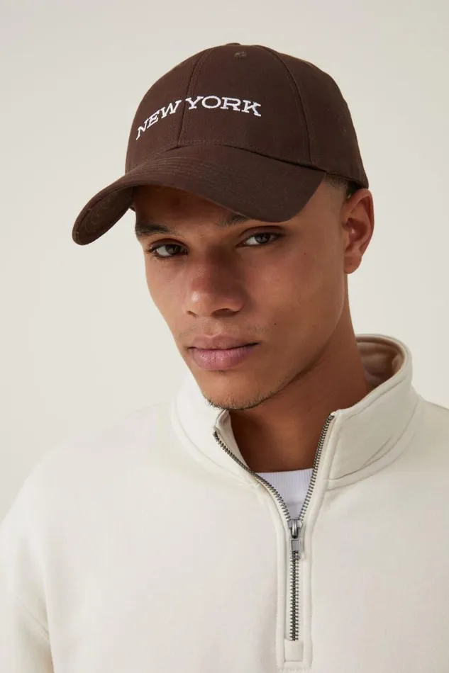 6 Panel Ball Cap Chocolatenew York Men Cotton On Hats 6 Panel Ball Cap Chocolatenew York Men Cotton On Hats