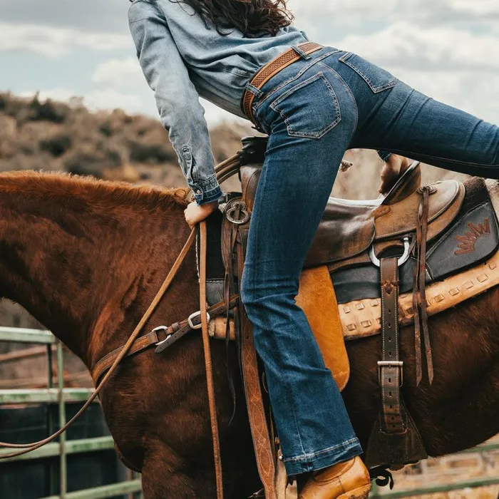 921 High Rise Flare Jeans Blue Women Stetson Denim
