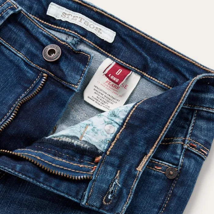921 High Rise Flare Jeans Blue Women Stetson Denim