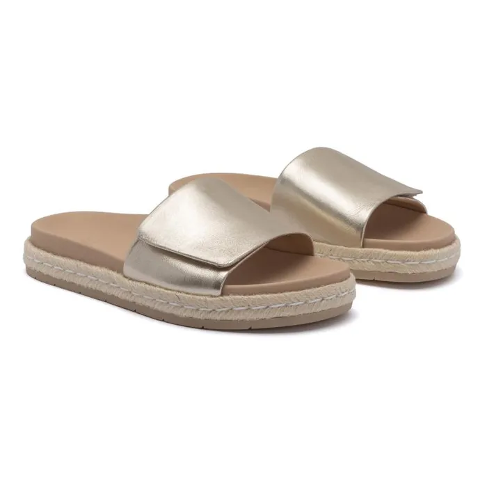 ABEO Isle Slide Gold Womens Abeo Sandals