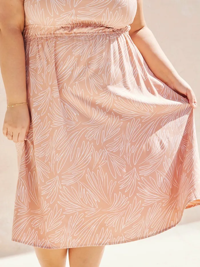 Able Dresses and Jumpsuits Women Molly Smocked Ruffle Midi Dress Blush Linework Floral