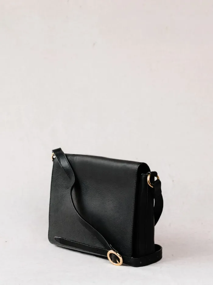 Able Lari Slim Crossbody Pebbled Black Women Personalized Leather