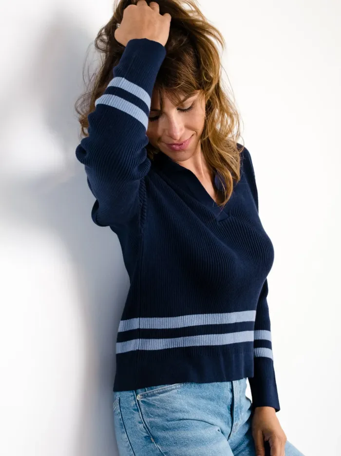 Able Sweaters Women Jenna Polo Sweater AlmondBrown Sugar
