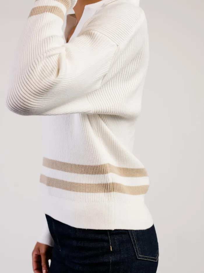 Able Sweaters Women Jenna Polo Sweater AlmondBrown Sugar