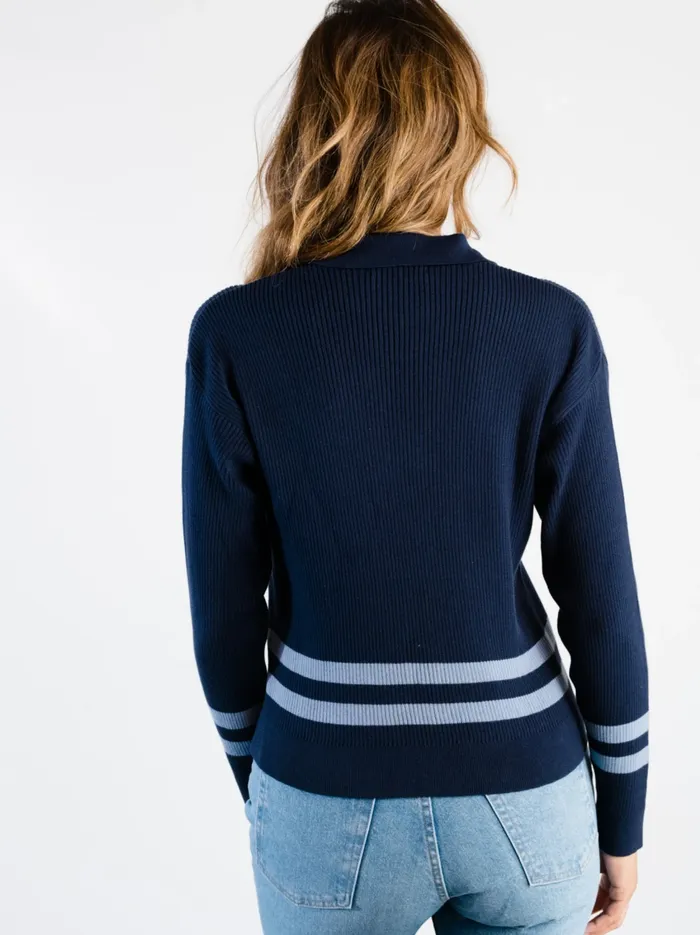 Able Sweaters Women Jenna Polo Sweater AlmondBrown Sugar