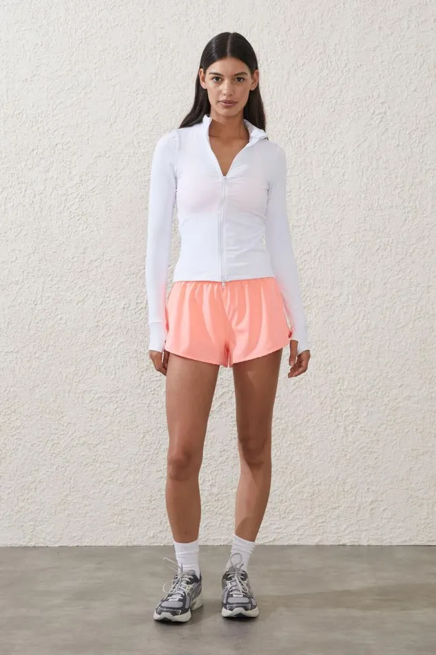 Active Core Zip Through Long Sleeve White Women Cotton On Tops