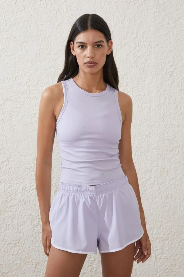 Active Rib Tank Top Lilac Light Women Cotton On Tops