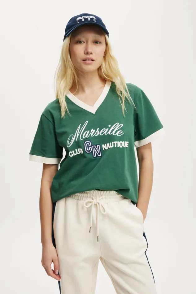 Active V Neck Tshirt Sporty Greenbhwc Women Cotton On Tops