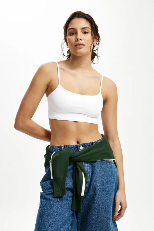 All Day Micro Crop Cami White Women Cotton On Tops