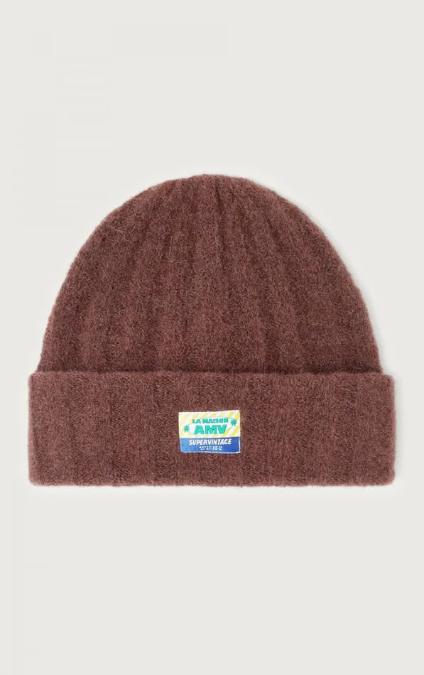 American Vintage Beanies and Caps WomenMen Beanie Vitow Choco Black Melange American Vintage Beanies and Caps WomenMen Beanie Vitow Choco Black Melange