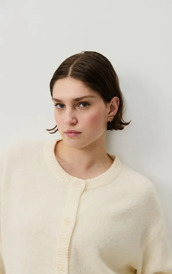 American Vintage Jumpers and Cardigans Women Cardigan Damsville Melange Pannacotta American Vintage Jumpers and Cardigans Women Cardigan Damsville Melange Pannacotta
