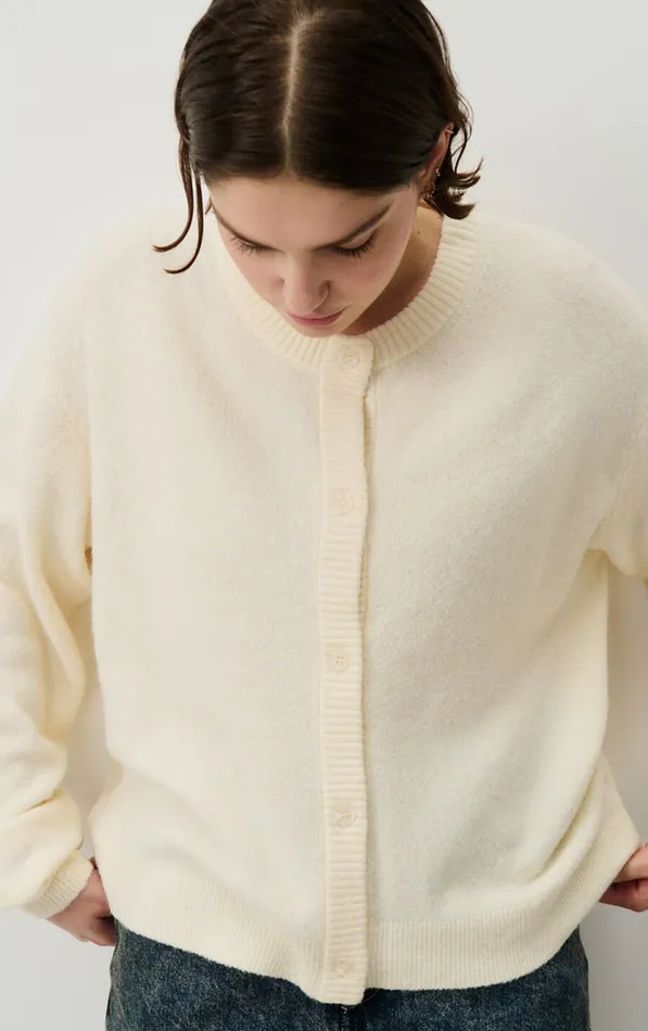 American Vintage Jumpers and Cardigans Women Cardigan Damsville Melange Pannacotta American Vintage Jumpers and Cardigans Women Cardigan Damsville Melange Pannacotta