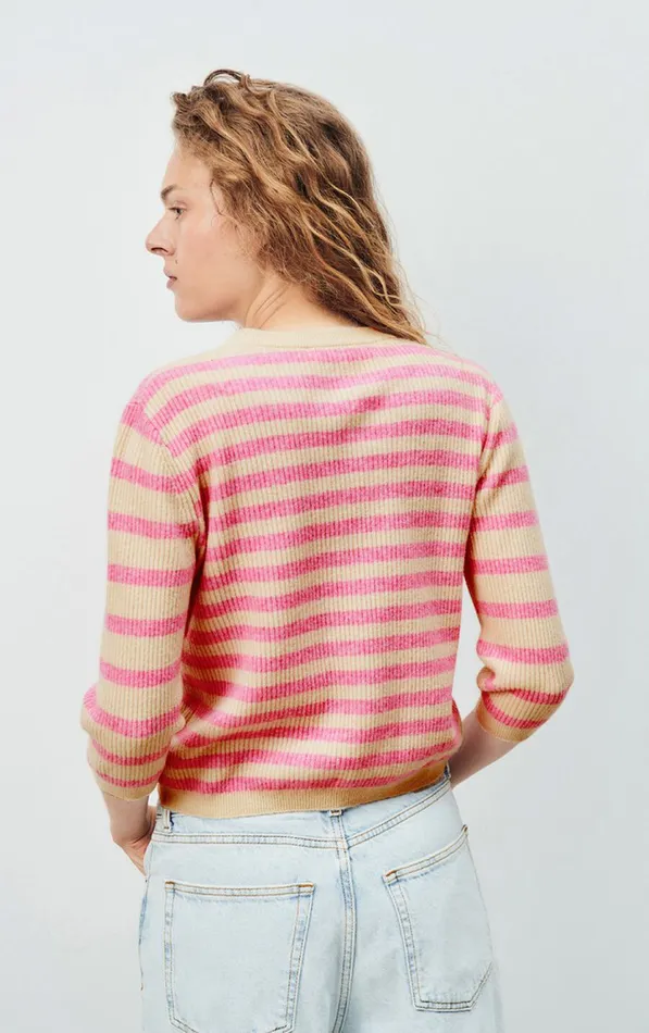 American Vintage Jumpers and Cardigans Women Jumper Raxow Natural Striped Princess Melange American Vintage Jumpers and Cardigans Women Jumper Raxow Natural Striped Princess Melange